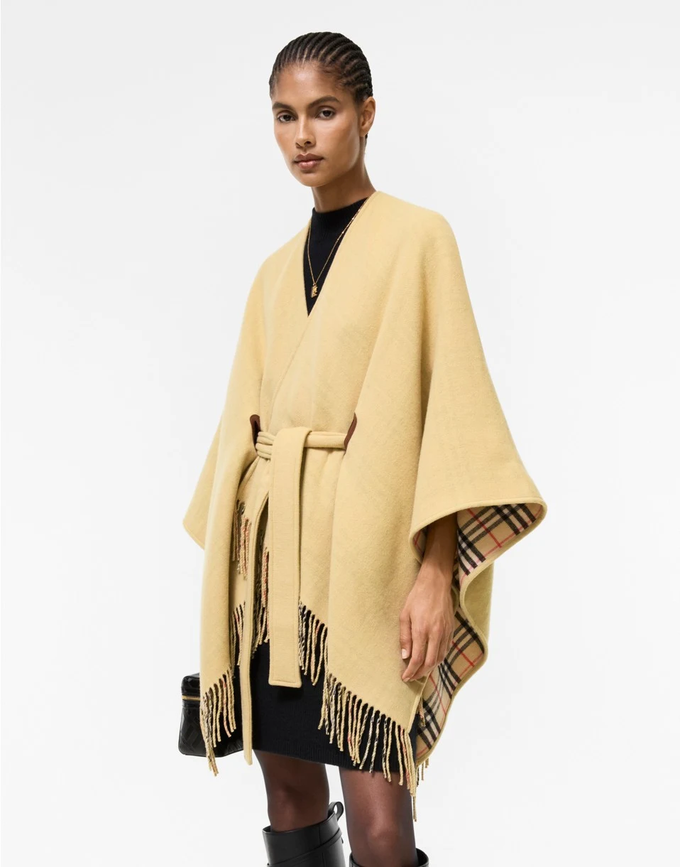 Burberry · Wool Tay cape · Sand beige